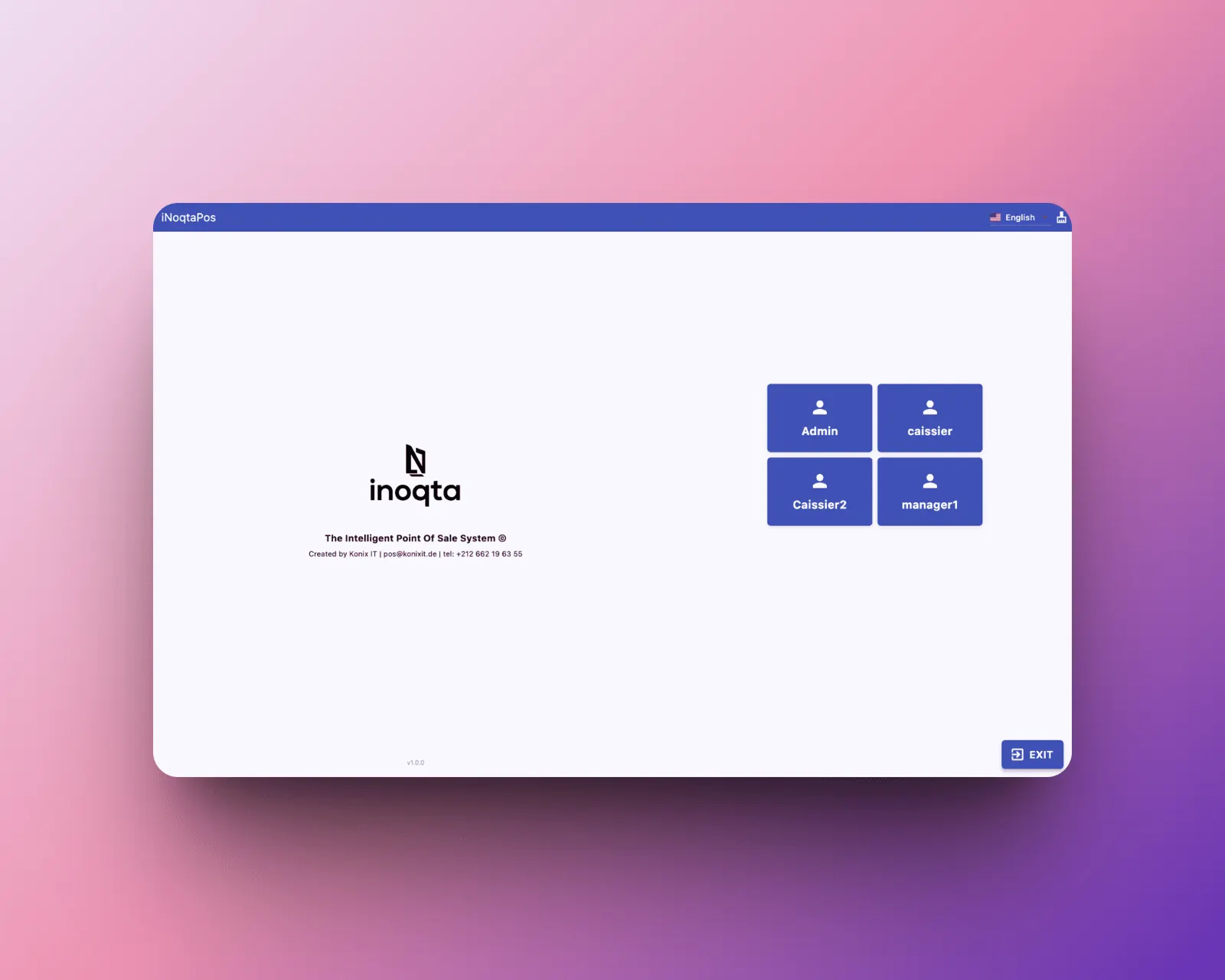The iNoqta desktop point-of-sale screen
